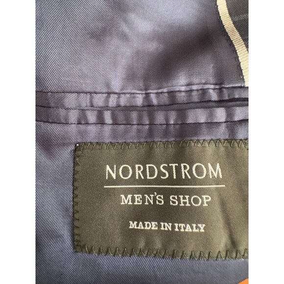 Nordstrom Siena Regular Fit Gray Blue Plaid Wool Mens Suit Jacket - Picture 6 of 7